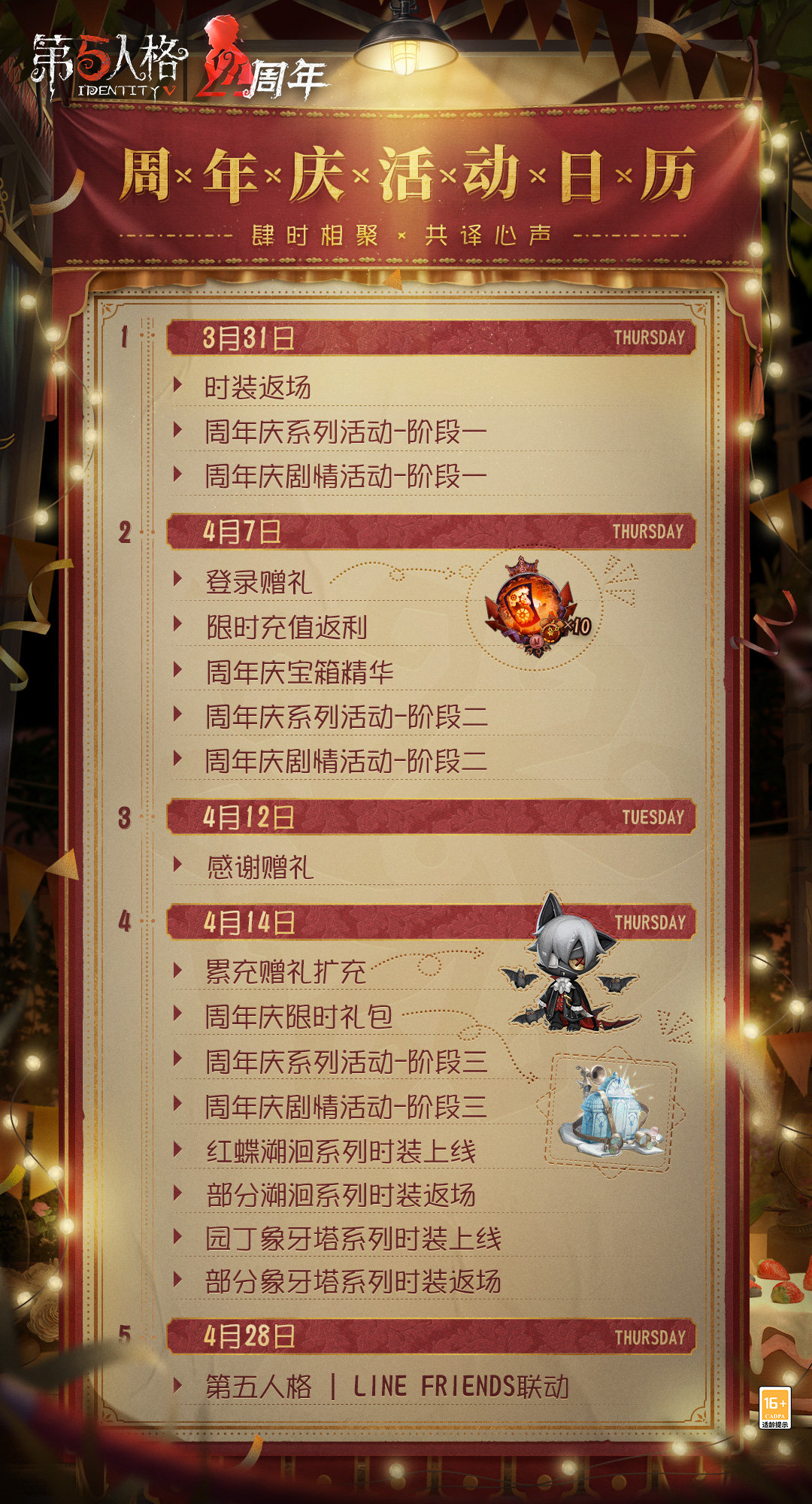 第五人格四周年活动内容一览